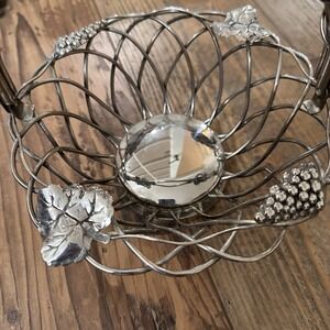 Godinger Silver Plated Grape Basket with Moving Handle Heavy Vintage